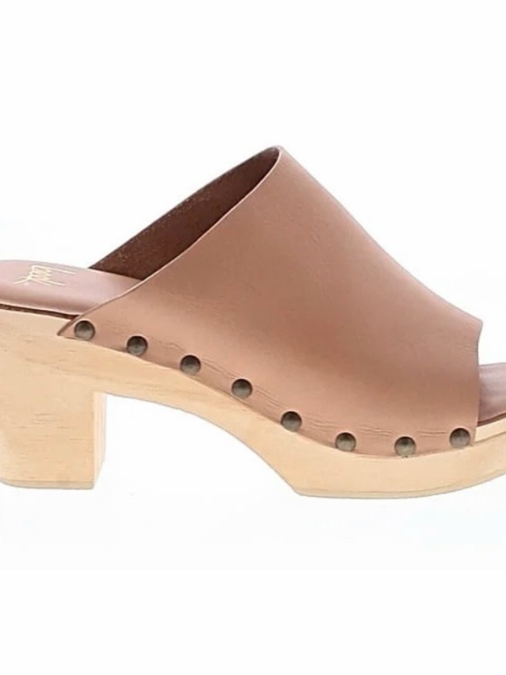 beek Taupe Leather Slide Clog Mule